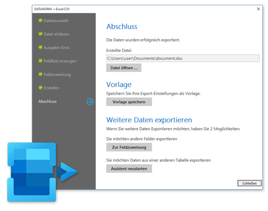 DATANORM nach Excel/CSV